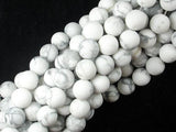 Matte White Howlite, 10mm Round Beads-Gems: Round & Faceted-BeadDirect