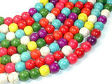 Howlite Beads, Multicolored, Round, 8mm-Gems: Round & Faceted-BeadDirect