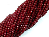 Ruby Jade Beads, 4mm Faceted Round Beads-Gems: Round & Faceted-BeadDirect