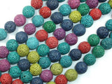 Lava Beads, Multicolored, 10mm Round Beads-Gems: Round & Faceted-BeadDirect