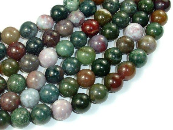 Indian Agate Beads, Fancy Jasper Beads, 12mm-Gems: Round & Faceted-BeadDirect