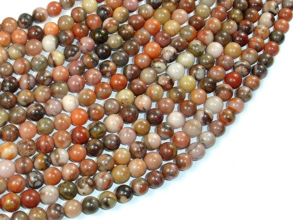 Orange River Jasper, 6mm Round Beads-Gems: Round & Faceted-BeadDirect