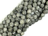 Gray Picture Jasper Beads, 6mm Faceted Round Beads-Gems: Round & Faceted-BeadDirect