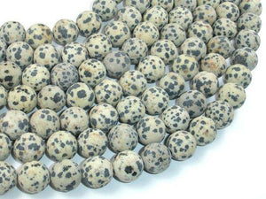 Matte Dalmation Jasper Beads, 12mm Round Beads-Gems: Round & Faceted-BeadDirect