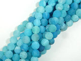 Frosted Matte Agate - Sea Blue, 8mm Round Beads-Gems: Round & Faceted-BeadDirect