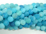 Frosted Matte Agate - Sea Blue, 8mm Round Beads-Gems: Round & Faceted-BeadDirect