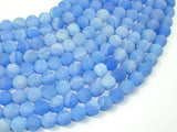 Frosted Matte Agate - Blue, 8mm Round Beads-Agate: Round & Faceted-BeadDirect